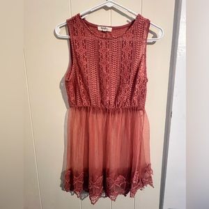 Rose pink lace top